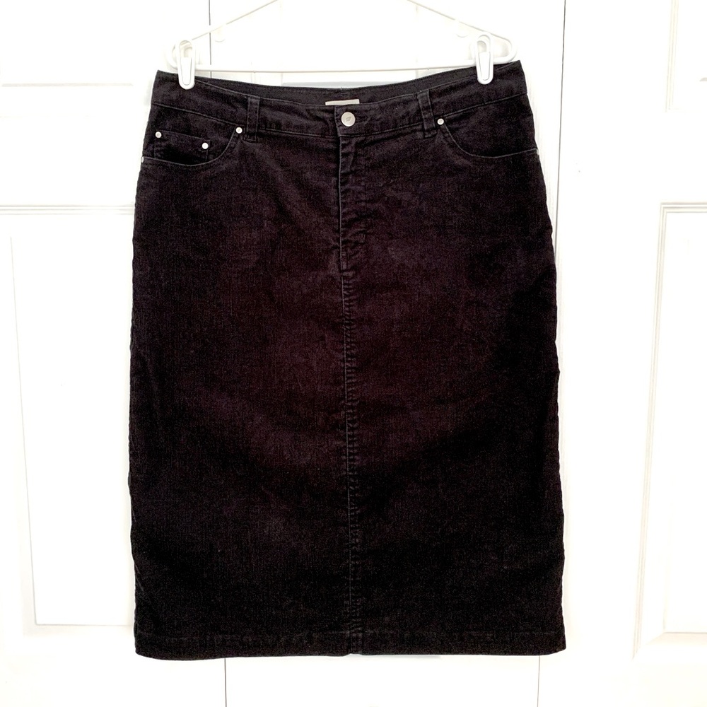 COTTON GINNY Black Corduroy Skirt Women’s Size 13